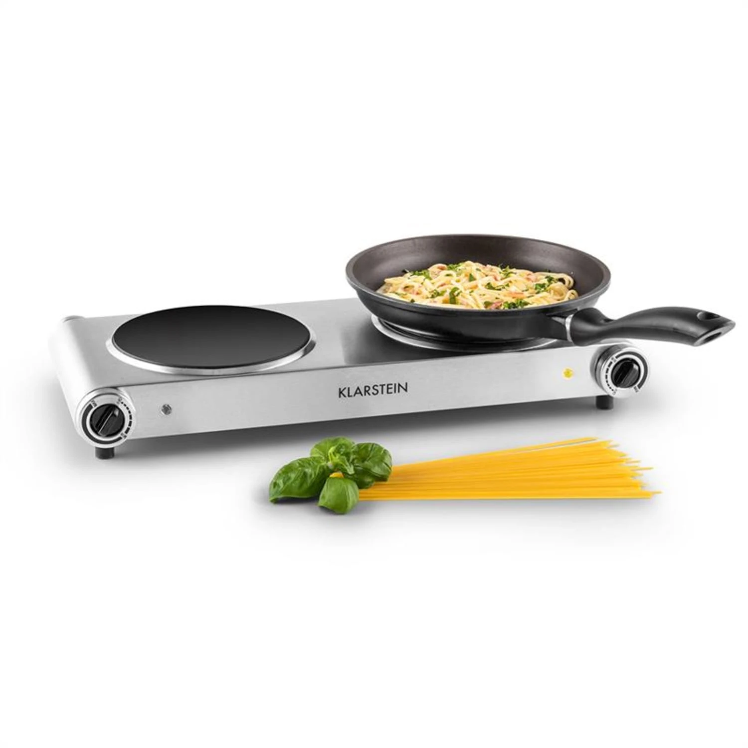 Captain Cook² Doppel-Kochplatte Infrarot 2400W Edelstahl 1 Captain Cook² Doppel-Kochplatte Infrarot 2400W Edelstahl