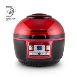 VitAir Turbo Heißluftfritteuse Rot-schwarz 1400W Grillen Backen 9l -Haushaltsgeräte Store 10028289 yy 0004 logo Klarstein VitAir Heissluftfritteuse V2 rot schwarz