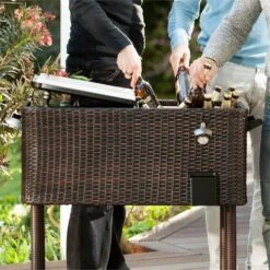 Springbreak Getränkewagen Kühlbox Terrassenkühlwagen 80l Rattandekor -Haushaltsgeräte Store 10029648 yy 0004 logo