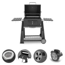 Bigfoot Holzkohlegrill Smoker BBQ-Grill 55 X 40 Cm Stahl Schwarz 11 Bigfoot Holzkohlegrill Smoker BBQ-Grill 55 X 40 Cm Stahl Schwarz -Haushaltsgeräte Store 10029763 yy 0004 detail Klarstein Bigfoot BBQ Grill Smoker