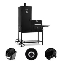 Fleischbrocken Holzkohlegrill Smoker Räucherofen BBQ-Grill Schwarz 11 Fleischbrocken Holzkohlegrill Smoker Räucherofen BBQ-Grill Schwarz -Haushaltsgeräte Store 10030554 yy 0005 detail Professional charcoal grill and smoker