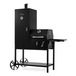 Fleischbrocken Holzkohlegrill Smoker Räucherofen BBQ-Grill Schwarz 12 Fleischbrocken Holzkohlegrill Smoker Räucherofen BBQ-Grill Schwarz -Haushaltsgeräte Store 10030554 yy 0006 titel Professional charcoal grill and smoker