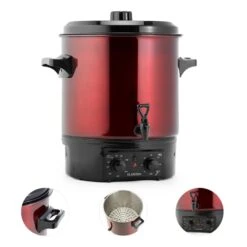 Biggie Einkochautomat Edelstahl 27 Liter 2000W Timer Rot -Haushaltsgeräte Store 10030585 yy 0003 detail Klarstein Biggie Einkochautomat 27 Liter rot