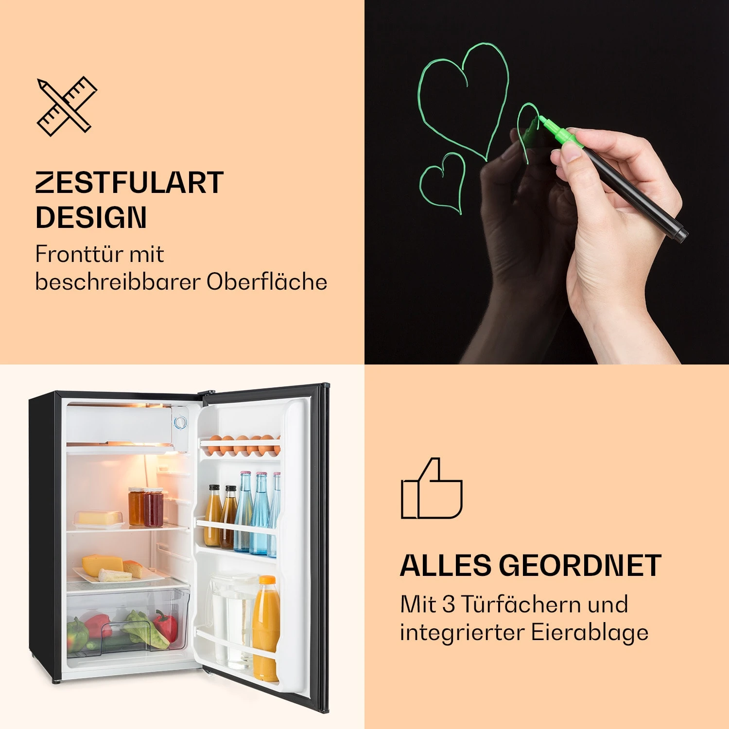 Spitzbergen Uni Kühlschrank 91 Liter 10-Liter-Gefrierfach 2 Böden 3 Spitzbergen Uni Kühlschrank 91 Liter 10-Liter-Gefrierfach 2 Böden – Bild 3