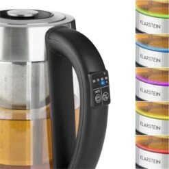 Ostfriese Wasserkocher 2-in-1 Teekocher 1,7L 2200W LED Edelstahl Glas -Haushaltsgeräte Store 10031479 yy 0004 detail Klarstein Ostfriese Wasserkocher Edelstahl Glas