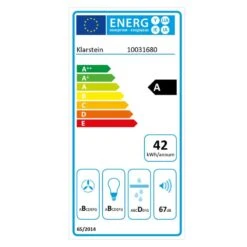 Sabia Dunstabzugshaube Sicherheitsglas Kopffrei 60cm Wandanbau Schwarz -Haushaltsgeräte Store 10031680 energy label