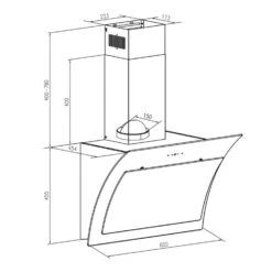 Sabia Dunstabzugshaube Sicherheitsglas Kopffrei 60cm Wandanbau Schwarz -Haushaltsgeräte Store 10031680 yy 0008 logo Klarstein Sabia Dunstabzugshaube schwarz