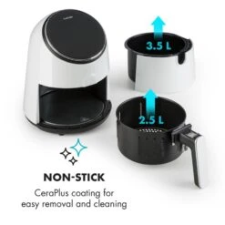 AirVital Heißluftfritteuse 1300W 2,5l CeraPlus-Antihaft Touch Weiß -Haushaltsgeräte Store 10032331 yy 0006 logo Klarstein AirVital Heissluftfritteuse 1300W weiss