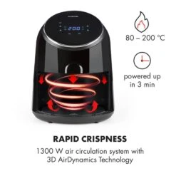 AirVital Heißluftfritteuse 1300W 2,5l CeraPlus-Antihaft Touch Schwarz -Haushaltsgeräte Store 10032332 yy 0004 logo Klarstein AirVital Heissluftfritteuse 1300W schwarz reedit
