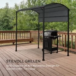 Steakhouse Grilldach 220x215x140cm PE 180 G/m² Flammhemmend Stahl Grau -Haushaltsgeräte Store 10032523 de 0005 logo