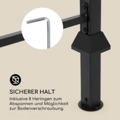 Steakhouse Grilldach 220x215x140cm PE 180 G/m² Flammhemmend Stahl Grau -Haushaltsgeräte Store 10032523 de 0008 logo