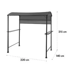 Steakhouse Grilldach 220x215x140cm PE 180 G/m² Flammhemmend Stahl Grau -Haushaltsgeräte Store 10032523 yy 0011 logo