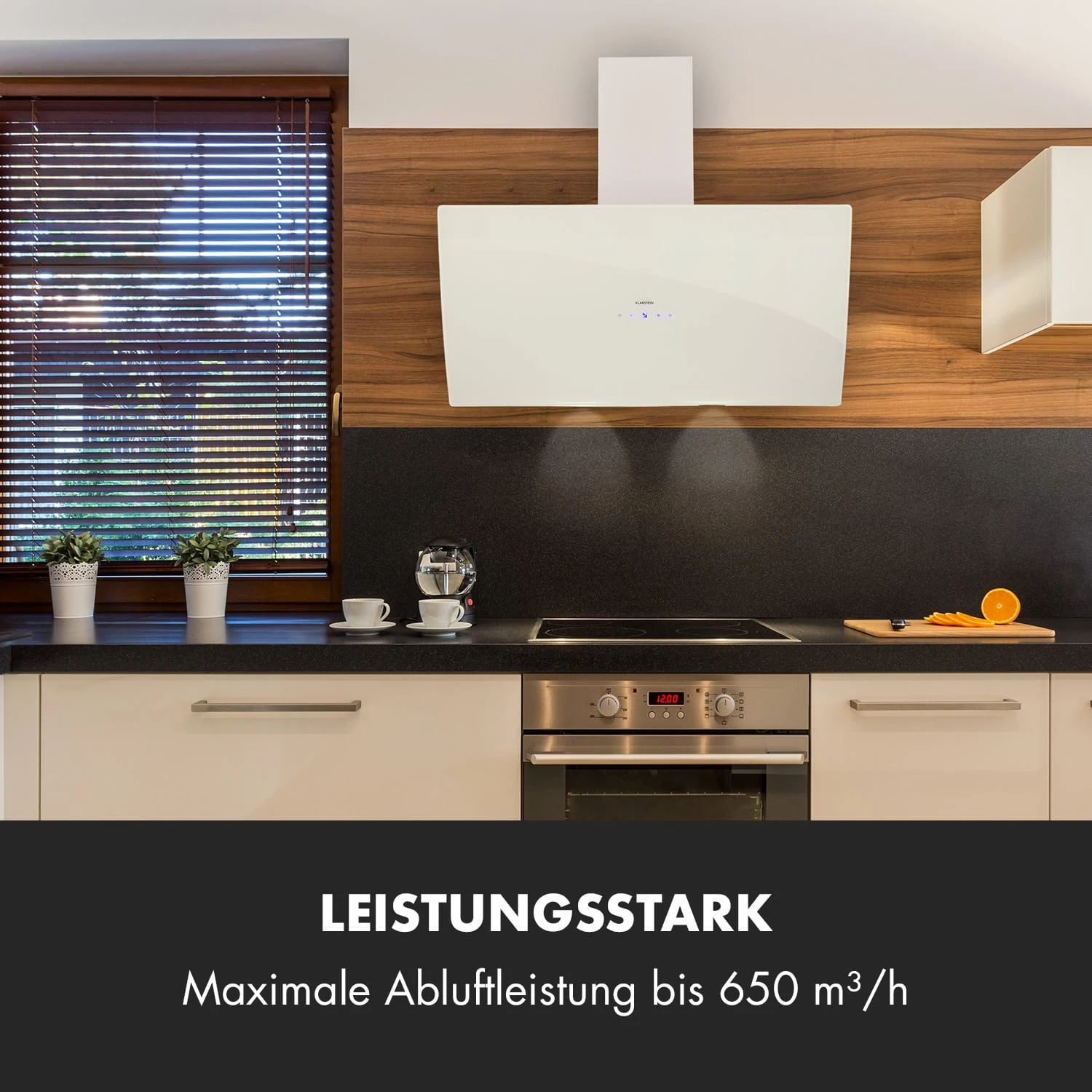 Annabelle 90 Dunstabzugshaube Glas 595 M³/h Touch-Armatur Weiß 2 Annabelle 90 Dunstabzugshaube Glas 595 M³/h Touch-Armatur Weiß – Bild 2