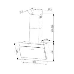 Aurica 90 Dunstabzugshaube, 90 Cm, Wandanbau, 165 W, Schwarz -Haushaltsgeräte Store 10032766 yy 0009 logo