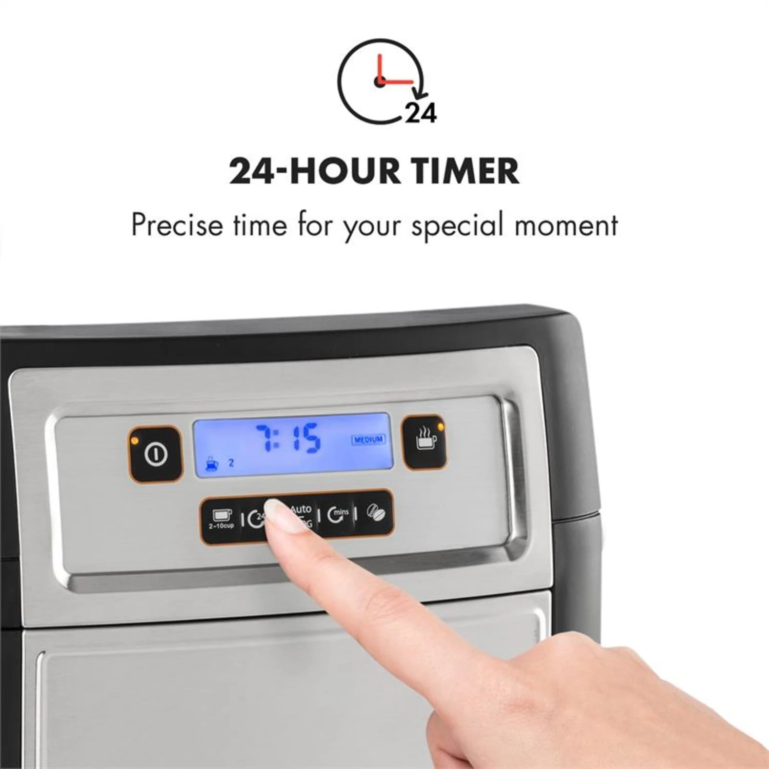 Aromatica II Duo Kaffeemaschine, Integriertes Mahlwerk, 1,25 L Silber 5 Aromatica II Duo Kaffeemaschine, Integriertes Mahlwerk, 1,25 L Silber – Bild 5