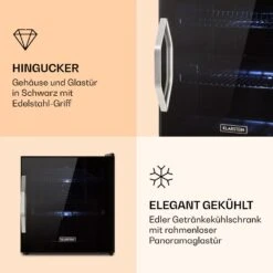Beersafe L Onyx Kühlschrank 47 Liter 2 Böden Panoramaglastür. -Haushaltsgeräte Store 10032870 de 0003 logo