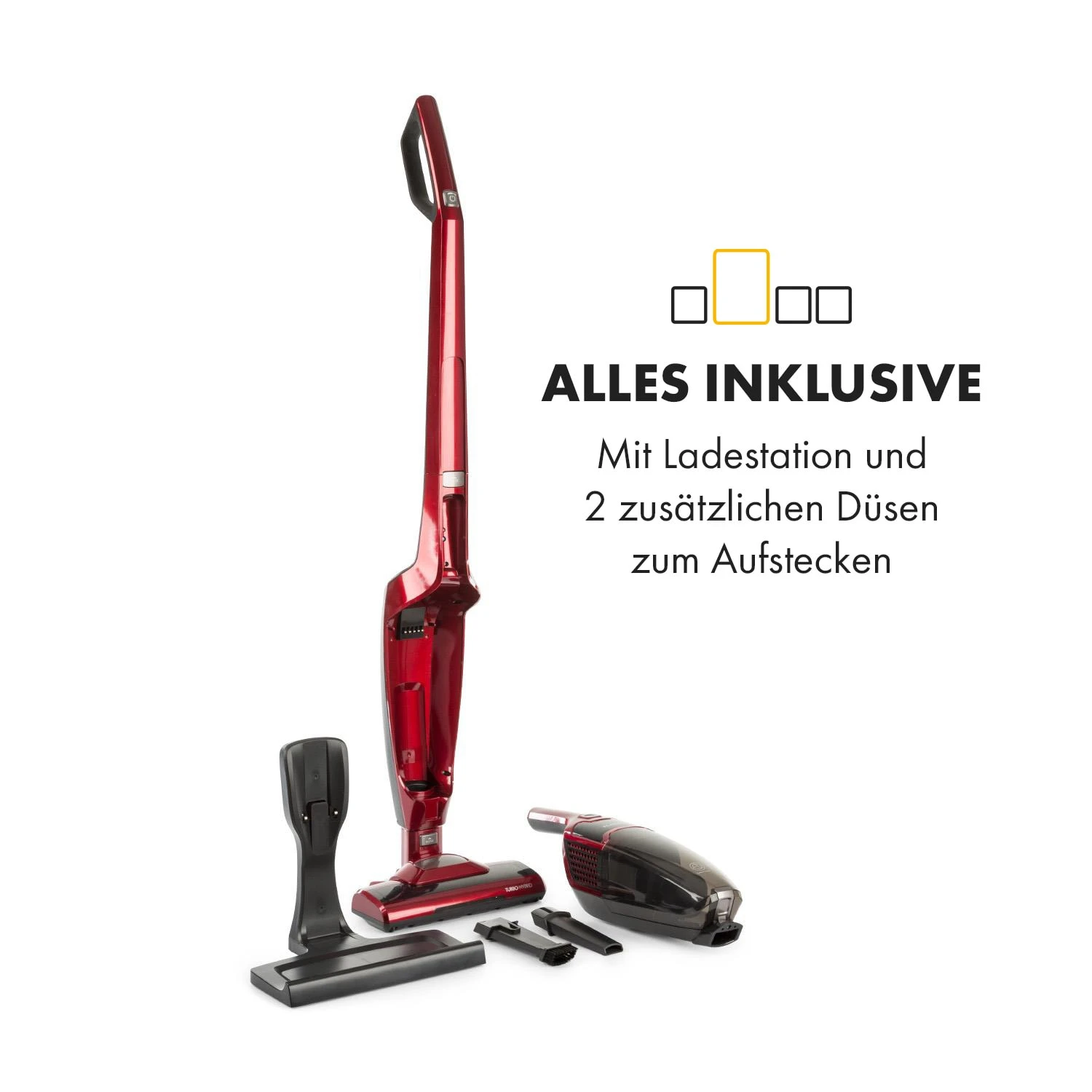 TurboHybrid Staubsauger Boden- Und Handstaubsauger Metallic-rot 4 TurboHybrid Staubsauger Boden- Und Handstaubsauger Metallic-rot – Bild 4