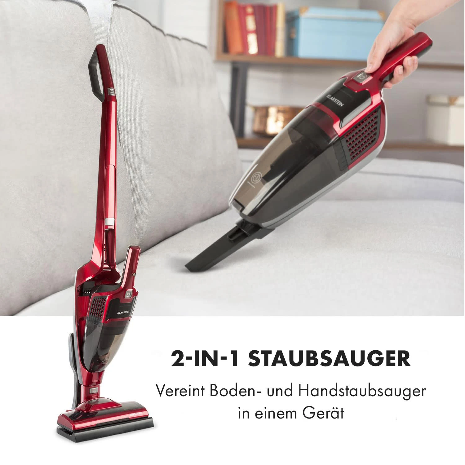 TurboHybrid Staubsauger Boden- Und Handstaubsauger Metallic-rot 7 TurboHybrid Staubsauger Boden- Und Handstaubsauger Metallic-rot – Bild 7