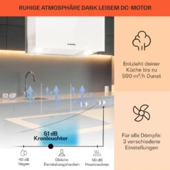 Kronleuchter L Inselabzugshaube 60cm Abluft: 590m³/h LED Touch Glas Weiß -Haushaltsgeräte Store 10033107 de 0003 usp