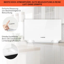 Kronleuchter L Inselabzugshaube 60cm Abluft: 590m³/h LED Touch Glas Weiß -Haushaltsgeräte Store 10033107 de 0004 usp
