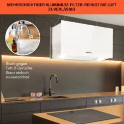 Kronleuchter L Inselabzugshaube 60cm Abluft: 590m³/h LED Touch Glas Weiß -Haushaltsgeräte Store 10033107 de 0006 usp