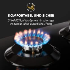 Ignito 4 Zonen Gaskochfeld 4-flammig Sabaf-Brenner Glaskeramik Schwarz -Haushaltsgeräte Store 10033132 de 0005 logo