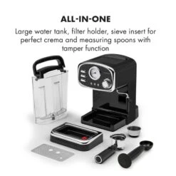 Espressionata Gusto Espressomaschine 1100W 15 Bar Druck Schwarz -Haushaltsgeräte Store 10033209 yy 0008 logo Klarstein Espressionata Gusto Espressomaschine reedit