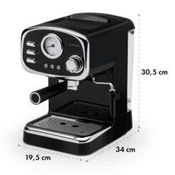 Espressionata Gusto Espressomaschine 1100W 15 Bar Druck Schwarz -Haushaltsgeräte Store 10033209 yy 0009 logo Klarstein Espressionata Gusto Espressomaschine