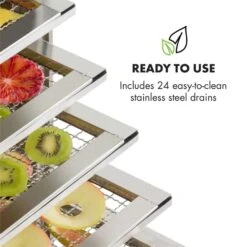 Master Jerky 24 Dörrautomat 5850W 40-90 °C 15h-Timer Edelstahl Silber 11 Master Jerky 24 Dörrautomat 5850W 40-90 °C 15h-Timer Edelstahl Silber -Haushaltsgeräte Store 10033214 yy 0004 logo Klarstein Master Jerky 24 Doerrautomat silber