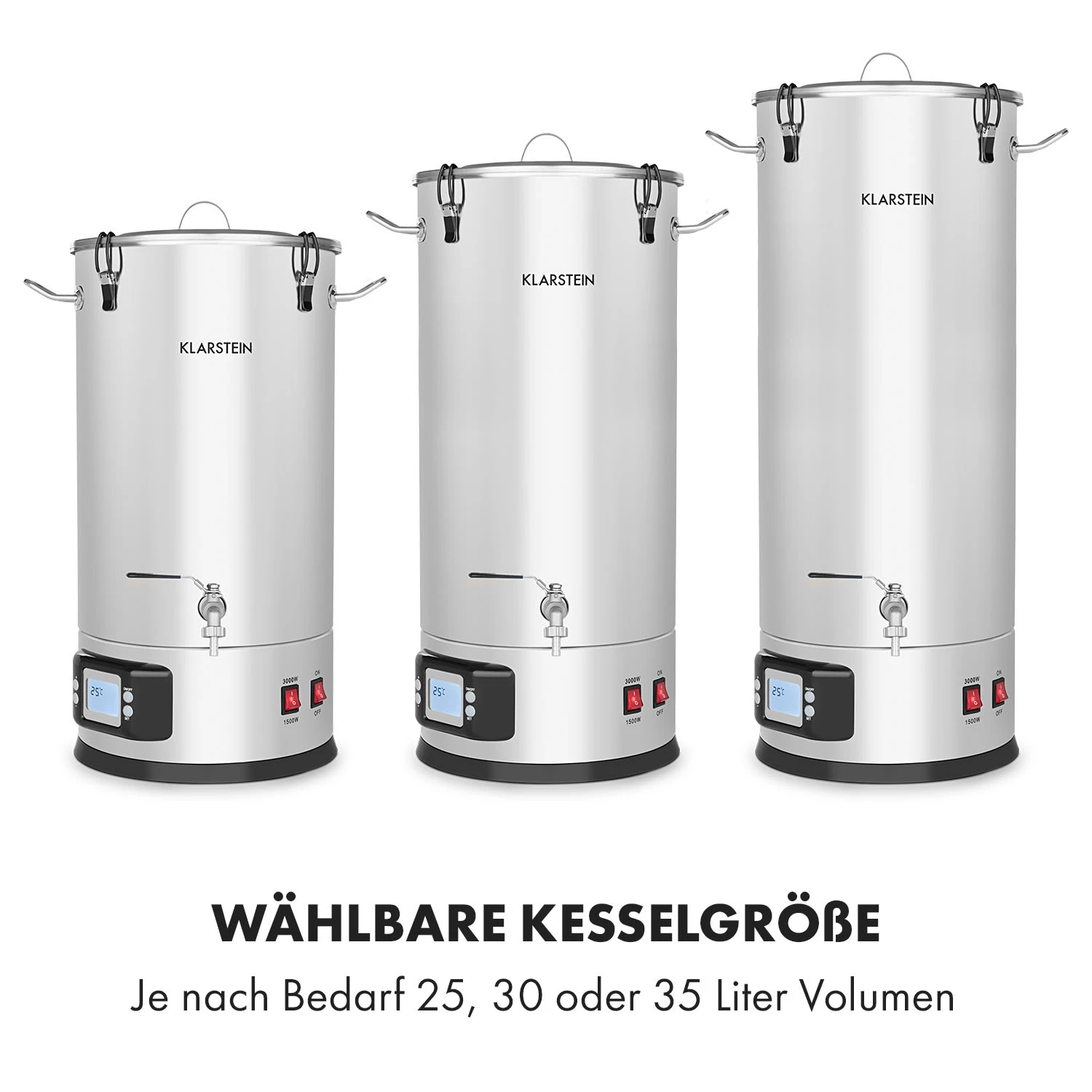 Maischfest Maischekessel 5 Teile 1500/3000W 30l LCD Edelstahl 3 Maischfest Maischekessel 5 Teile 1500/3000W 30l LCD Edelstahl – Bild 3