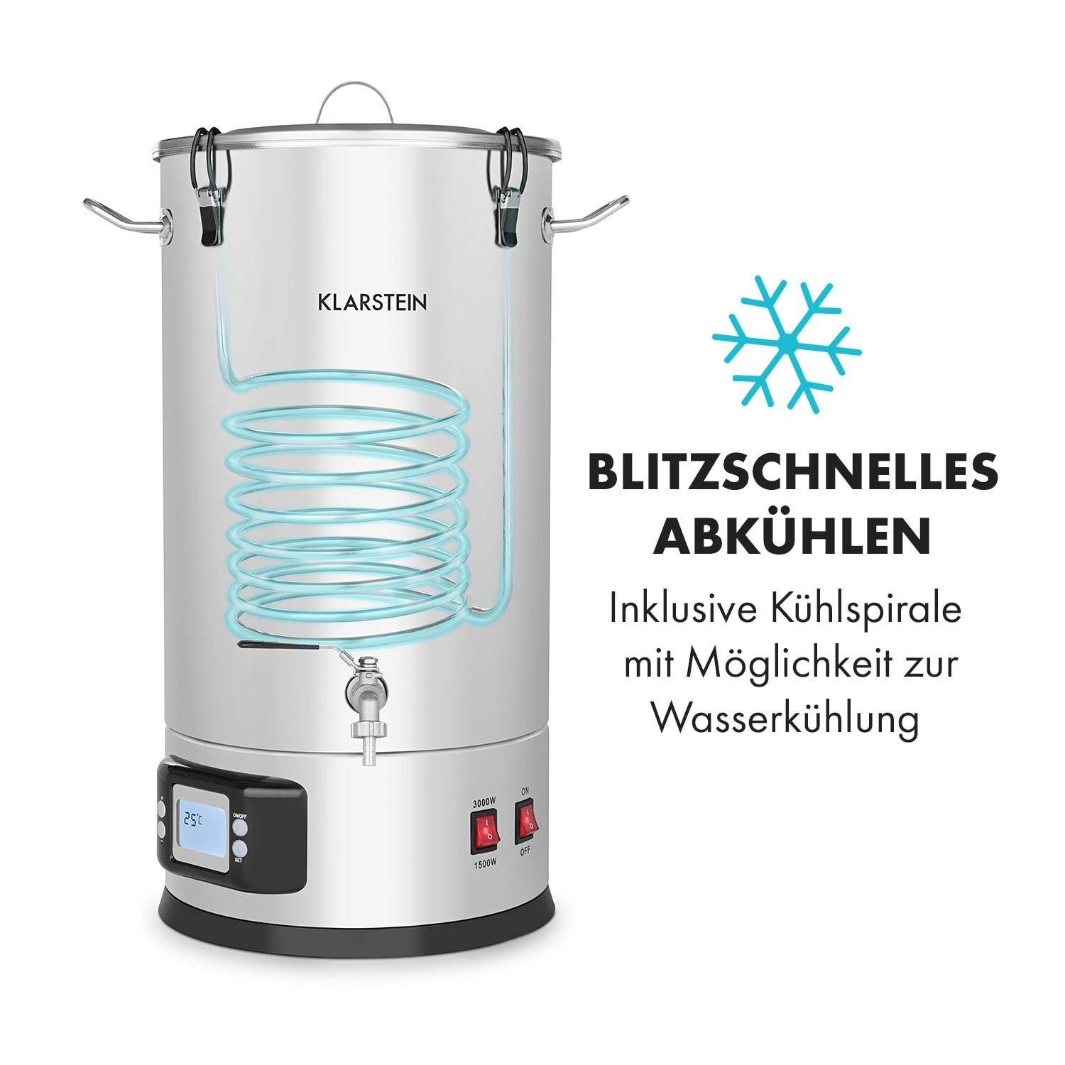 Maischfest Maischekessel 5 Teile 1500/3000W 30l LCD Edelstahl 5 Maischfest Maischekessel 5 Teile 1500/3000W 30l LCD Edelstahl – Bild 5