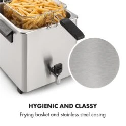Family Fry Fritteuse 3000W Oil Drain Technology Edelstahl Silber -Haushaltsgeräte Store 10033342 yy 0008 logo Klarstein Family Fry Fritteuse 3000W silber
