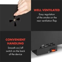 Flintstone Steel Räucherofen 1600 W Integriertes Thermometer Edelstahl 14 Flintstone Steel Räucherofen 1600 W Integriertes Thermometer Edelstahl -Haushaltsgeräte Store 10033372 yy 0008 logo Klarstein Flintstone Steel Raeucherofen Edelstahl