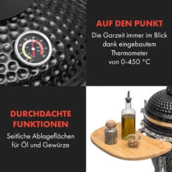 Queensize Kamado Grill Thermometer Abnehmbare Seitenteile Schwarz -Haushaltsgeräte Store 10033377 de 0006 logo