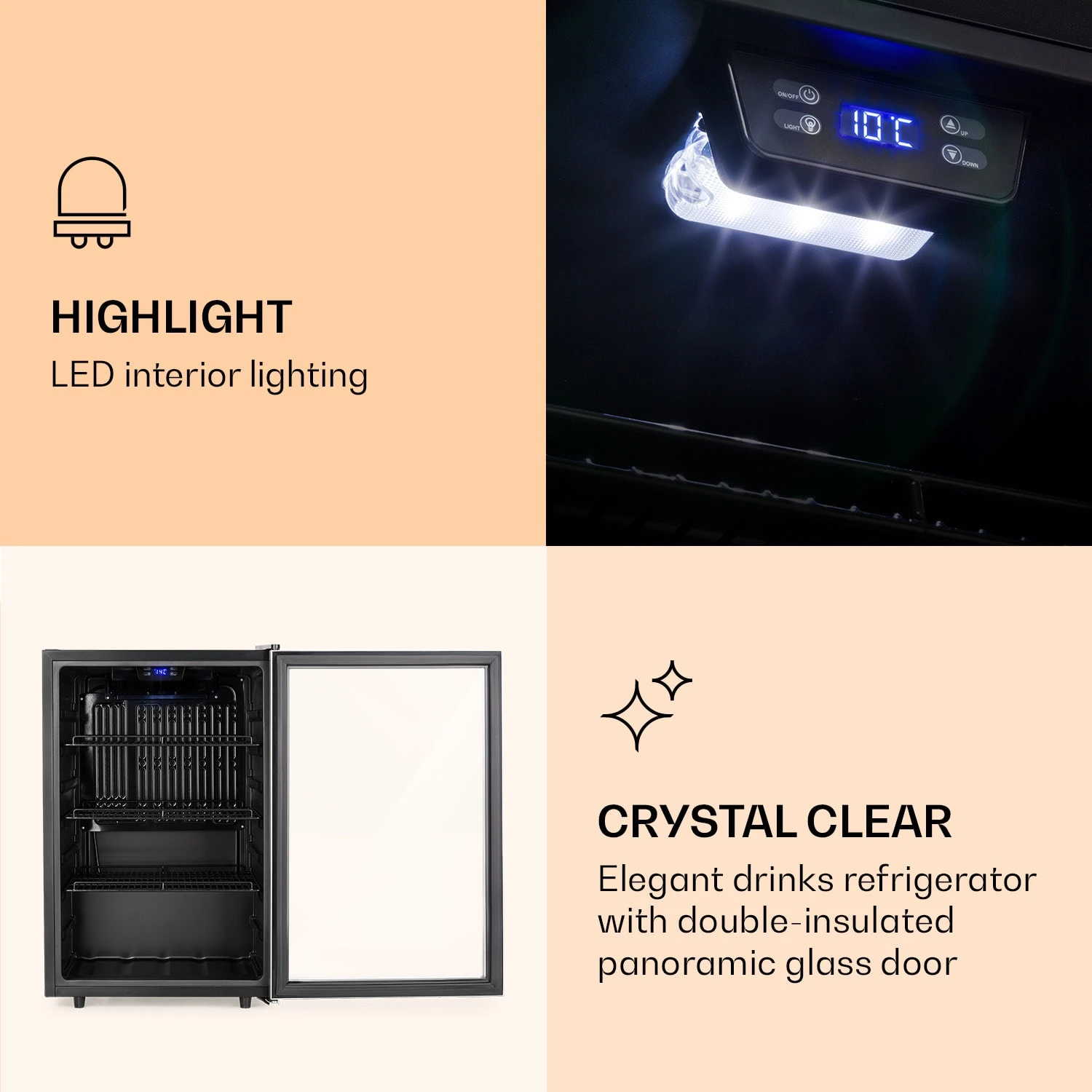 Beersafe 5XL Kühlschrank 148 Liter 3 Böden Panoramaglastür Edelstahl 4 Beersafe 5XL Kühlschrank 148 Liter 3 Böden Panoramaglastür Edelstahl – Bild 4