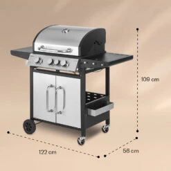 Tomahawk 3.1 S Gasgrill 3x3,6kW Brenner+2,7 KW 60x45cm Grill Edelstahl 15 Tomahawk 3.1 S Gasgrill 3x3,6kW Brenner+2,7 KW 60x45cm Grill Edelstahl -Haushaltsgeräte Store 10033567 yy 0008 dimensions