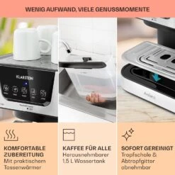 Arabica Espressomaschine 1050W 15 Bar 1,5l Touch-Bedienfeld Edelstahl -Haushaltsgeräte Store 10033729 de 0006 usp