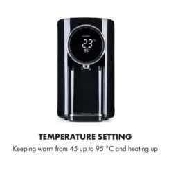 Hot Spring Plus Heißwasserspender 5l Edelstahl-Wassertank 45-95 °C -Haushaltsgeräte Store 10033753 yy 0006 logo Klarstein Hot Spring Heisswasserspender schwarz