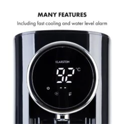 Hot Spring Plus Heißwasserspender 5l Edelstahl-Wassertank 45-95 °C -Haushaltsgeräte Store 10033753 yy 0007 logo Klarstein Hot Spring Heisswasserspender schwarz