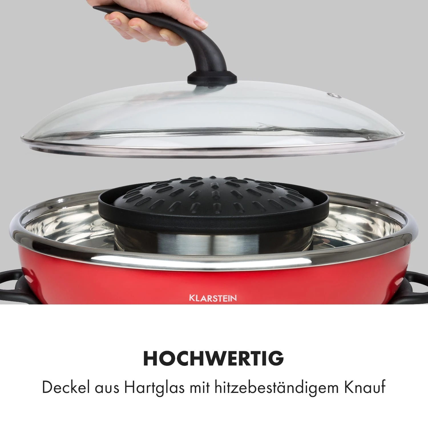 Szechuan Hot Pot Und Grillplatte 5l Vol. 1350 W, 600 W Rot 6 Szechuan Hot Pot Und Grillplatte 5l Vol. 1350 W, 600 W Rot – Bild 6