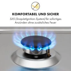 Ignito 5 Zonen Gaskochfeld 5-flammig Sabaf-Brenner Edelstahl Silber -Haushaltsgeräte Store 10034111 de 0006 logo