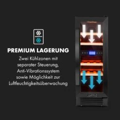 Vinovilla 17 Built-In Duo Weinkühlschrank 53l 17 Fl. 2 Zonen Glastür 14 Vinovilla 17 Built-In Duo Weinkühlschrank 53l 17 Fl. 2 Zonen Glastür -Haushaltsgeräte Store 10034154 de 0006 logo