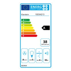 Tron Ambience Inselabzugshaube Ø38cm Umluft 540m³/h LED Schwarz -Haushaltsgeräte Store 10034213 energy label