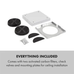 Tron Ambience Inselabzugshaube Ø38cm Umluft 540m³/h LED Schwarz -Haushaltsgeräte Store 10034213 yy 0010 logo Klarstein Tron Ambience Inselabzugshaube schwarz