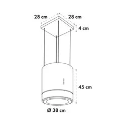 Tron Ambience Inselabzugshaube Ø38cm Umluft 540m³/h LED Schwarz -Haushaltsgeräte Store 10034213 yy 0011 logo Klarstein Tron Ambience Inselabzugshaube schwarz