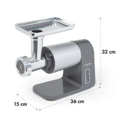 Mett Max Elektrischer Fleischwolf 600W Kupfermotor Aluminium -Haushaltsgeräte Store 10034244 yy 0008 logo Klarstein Mett Max elektrischer Fleischwolf grau