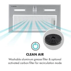 Simplica Dunstabzugshaube Einbau 52cm Abluft: 400 M³/h LED Edelstahl -Haushaltsgeräte Store 10034255 yy 0007 logo Klarstein Simplica Dunstabzugshaube 52cm Edelstahl