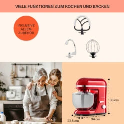 Bella Elegance Küchenmaschine 2000 W 2,7 PS 5,2 Ltr Edelstahl BPA-frei -Haushaltsgeräte Store 10034364 de 0005 usp