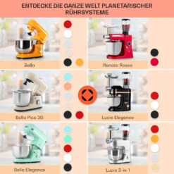 Bella Elegance Küchenmaschine 2000 W 2,7 PS 5,2 Ltr Edelstahl BPA-frei -Haushaltsgeräte Store 10034364 de 0007 usp