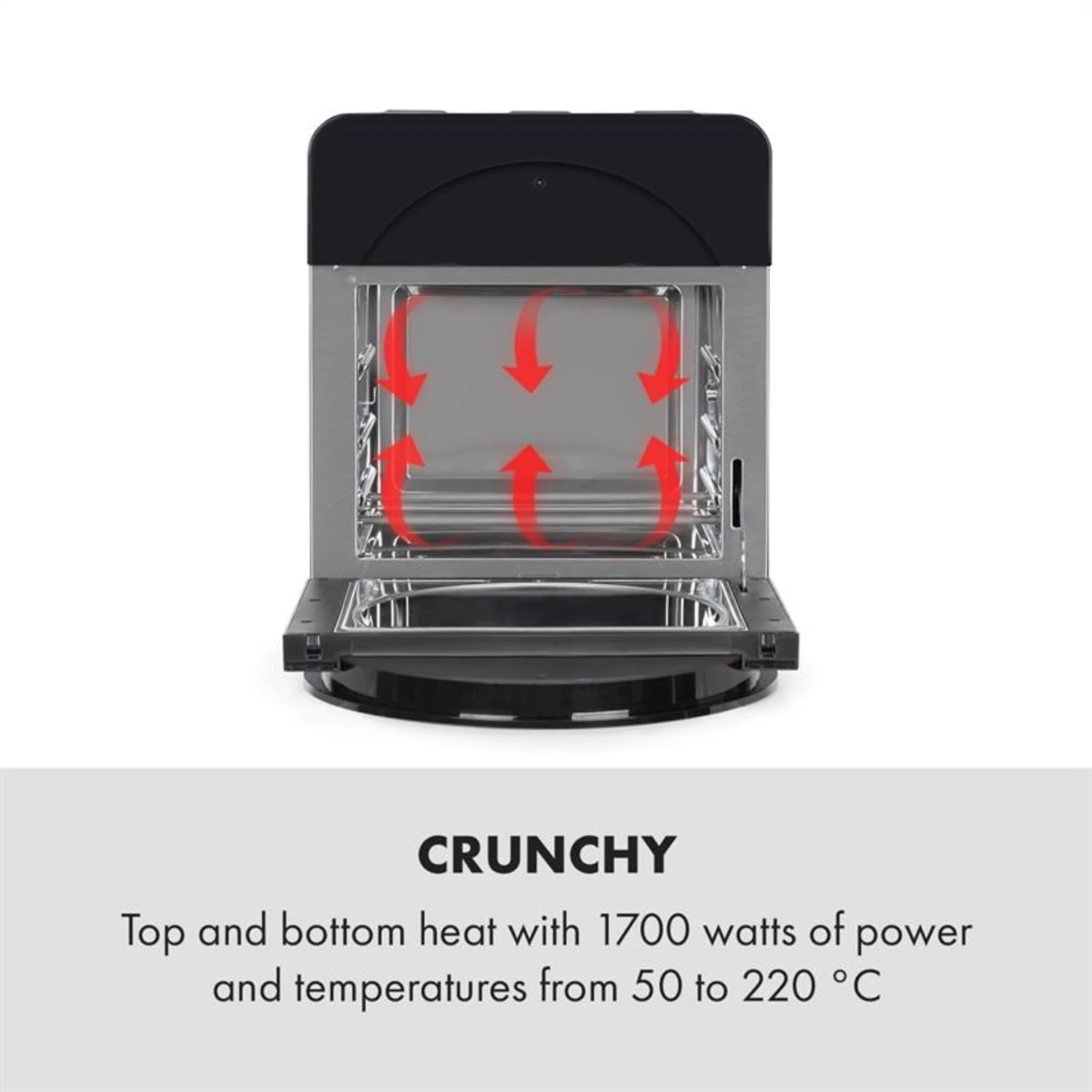 AeroVital Easy Touch Heißluftfritteuse 1700W 14l Timer 16 Programme Schwarz 3 AeroVital Easy Touch Heißluftfritteuse 1700W 14l Timer 16 Programme Schwarz – Bild 3